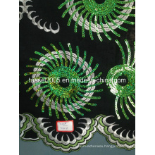 Swiss Voile Fabric Style Obama Lace with Sequins for Wedding.